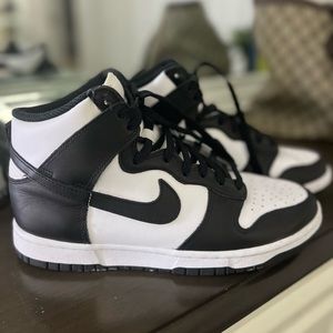 Nike panda high dunks . Worn a handful of times, great condition.